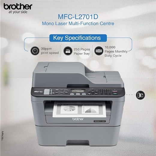 Picture of Brother Multi-Function Monochrome Laser Printer - MFC L2701D