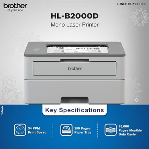 Picture of Brother  Mono Laser Printer with Auto Duplex Printing - HL-B2000D
