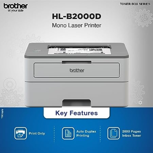 Picture of Brother  Mono Laser Printer with Auto Duplex Printing - HL-B2000D